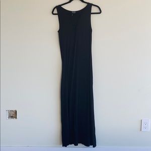 beautiful v-neck long (maxi) black dress